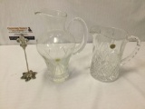 Hand cut and blown Block crystal pitcher, and D?Arques crystal pitcher.