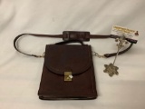 Vintage Leather School purse / handbag, made in Florence, Italy, approx 9 x 11 inches