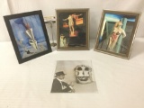 4 prints of Salvador Dali art pieces, 3 framed prints, 1 photo approx. 9.5x11.5x0.5 inches