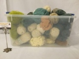 Lot of dozens of skeins/balls of, mostly cotton, yarn, makers like Pingouin & White Buffalo Mills