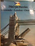 Vintage P&O Jet ferries Hydrofoil poster Belgium to UK.