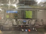 Photo of inside of airplane cockpit.