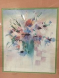 Large print of flowers signed by artist.