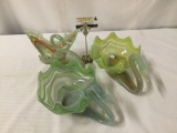 Set of three vintage Murano glass swan bowls. largest measures approx 11x9x9 inches....