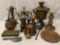 Lot of antique/vintage copper and brass home decor. Ewers, candlesticks, and more
