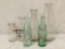 6 pc vintage glass lot - 4 vintage milk bottles - 1 gal, 1 qt, 1 pint & 1/2 pint + 2 coke bottles.