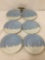 Art deco Japanese gold-rimmed great blue heron design plates