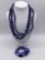 Lot of 4 - 2x porcleain blue and white Asian style beaded necklaces/bracelet
