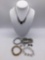 Selection of vintage estate rhinestone & silver tone jewelry