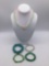 Selection of estate jewelry incl. rose quartz heart necklace, turquoise color stone bracelet
