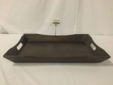 Large wooden tray w/some scratches from India, see pics, approx. 29x21x4 inches.