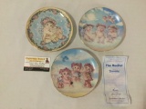 3 Hamilton Collection Dreamsicles collectors plates w/ cherubs & 1 COA.