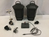 Acoustic Research portable wireless lantern style speakers No.WS2PK63 w/ transmitter, AUX chord etc