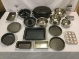 Lot of 20 baking pans and cooking equipment