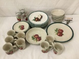 35 pc Casual by China Pearl stoneware dinnerware partial service for 6-8