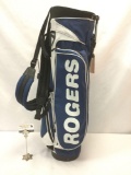 Blue PING Voyage Team Rogers golf bag w/ 4 pockets, in great condition