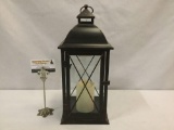 Modern electric candle light w/ hanging lantern design, tested & working.