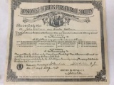 Antique 1918 certificate from the Passionist Fathers Purgatorial Society