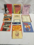 Collection of vintage 1940's sheet music books & color newspaper pages with popular songs