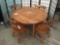 Vintage maple dining table with drop leaf sides and 4 matching chairs - circa 60's