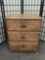 3 drawer vintage nightstand in oak - simple design