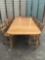 Modern Ranch Oak country chic long dining table w/ 7 chairs - fantastic wood grain good cond