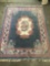 Nanking hand made synthetic area rug in blue/ivory floral print 7'10