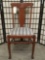 Antique tiger oak dining chair with upholstered seat - upholstery as is chair in good cond
