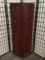 Antique flame mahogany room divider w/ minimal wreath design - repurposed from armoire doors