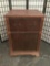 Antique deco maple LP record cabinet with column style carved design