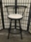 Modern upholstered seat metal bar stool. Approx 32x22x18 inches. 2101.137