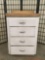 Wooden 4-drawer shop cabinet w/ detached workbench type top