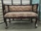 Modern cheetah print loveseat w/ swirling regal wood detailing & cabriole legs