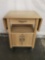 Drop leaf wood kitchen island w/ drawer and cabinet