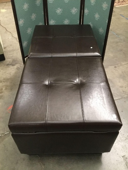 Double ottoman with storage approx 51x25x18 inches.