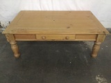 Modern pine single drawer coffee table with rustic charm