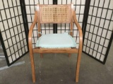 1960's mid century maple and cane/rush seated dining chair