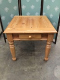 Modern pine end table w/ 1 drawer - cabin / country design