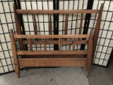 Vintage wooden twin sized bed frame. No rails.