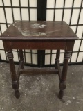 Vintage mahogany side table with stained top as is