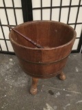 Vintage 3 legged bucket planter or bin