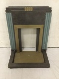 2 piece Iron deco style fireplace frame. Approx 37x31x16 inches.