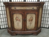 Antique style sideboard cabinet reproduction w/ floral designs & 1 drawer