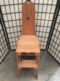 Rustic wooden convertible stepladder / chair combo