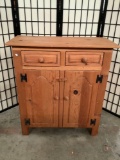 Vintage handcrafted Mill Creek furniture wood kitchen cabinet w/ 2 drawers and flip-lock cabinet