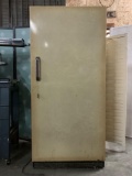 Vintage Montgomery Ward Deluxe freezer. Powers on. Approx 70x32x27 inches.