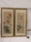 Pair of framed Asian bird artworks, signed by artist, see pics