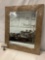 Modern wall hanging mirror w/ decorative frame