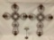 Pair of decorative metal wall hanging crosses