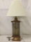 Vintage table lamp w/ etched glass panes